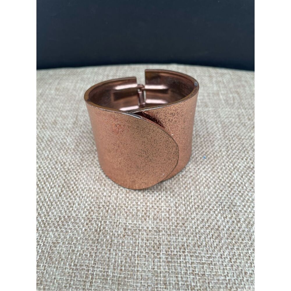 JewelMint Vintage Copper Clamper Bracelet Mid Century Copper Hinged Cuff Bracele